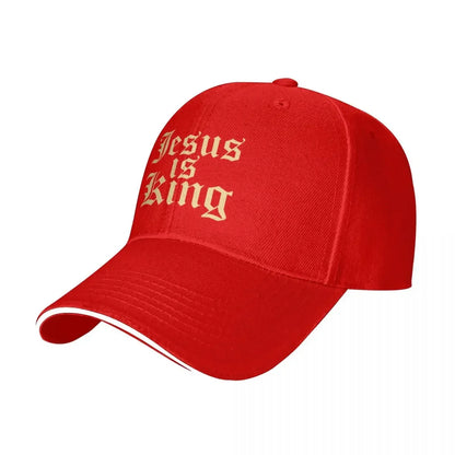 New Gothic Street Punk Golden Jesus Is King Pool Party Baseball Caps