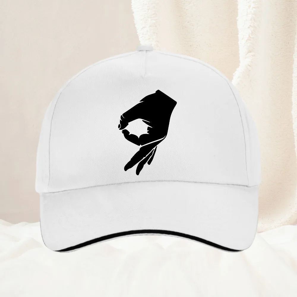 HOT SALE You Looked Made You Look Circle Finger Game Ok Hand Prank Baseball Cap