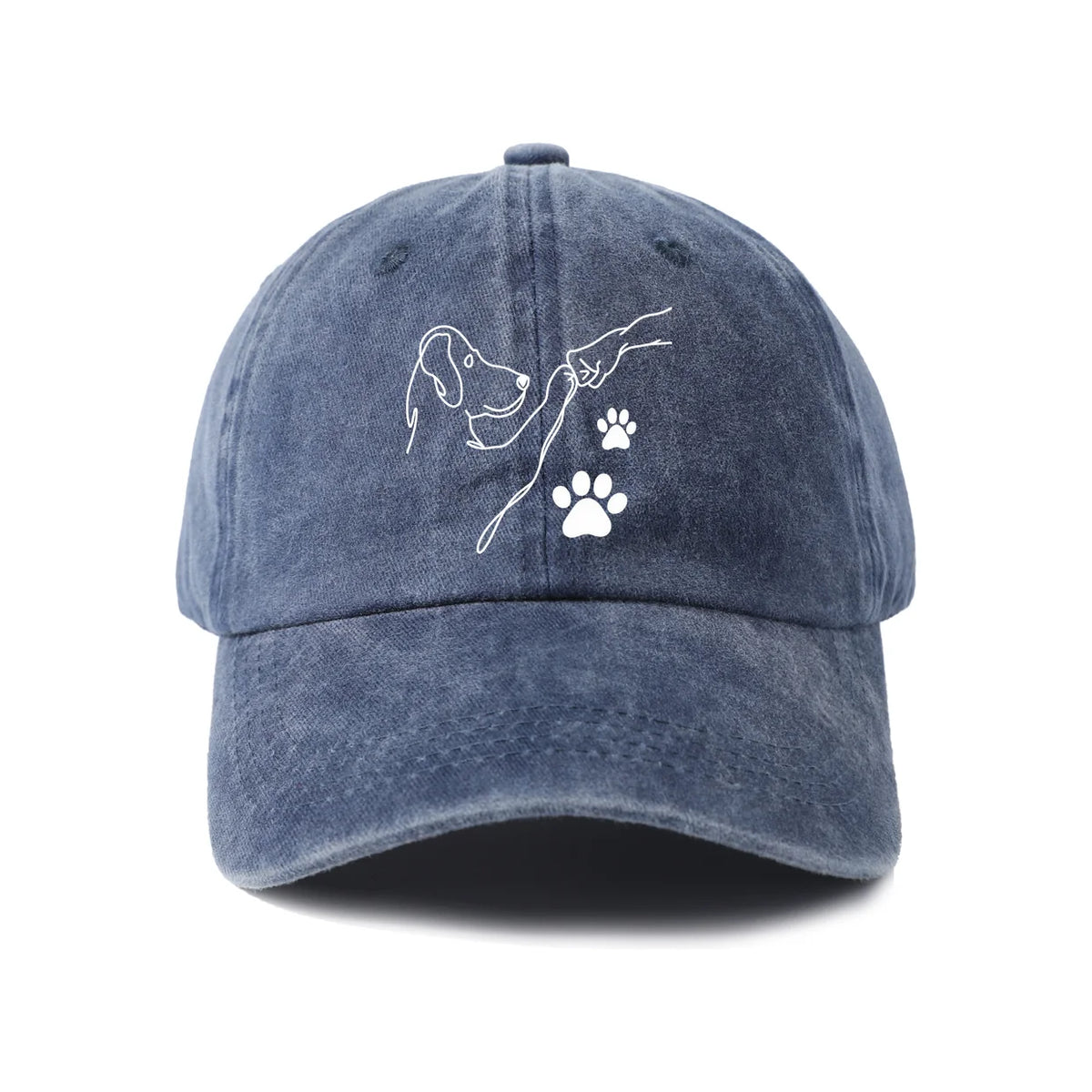 Dog Paw Outline Washed Baseball Cap