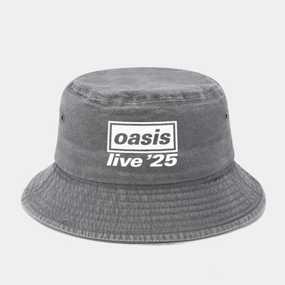 OASIS Printed Washed Bucket Hat Men Women Party Music