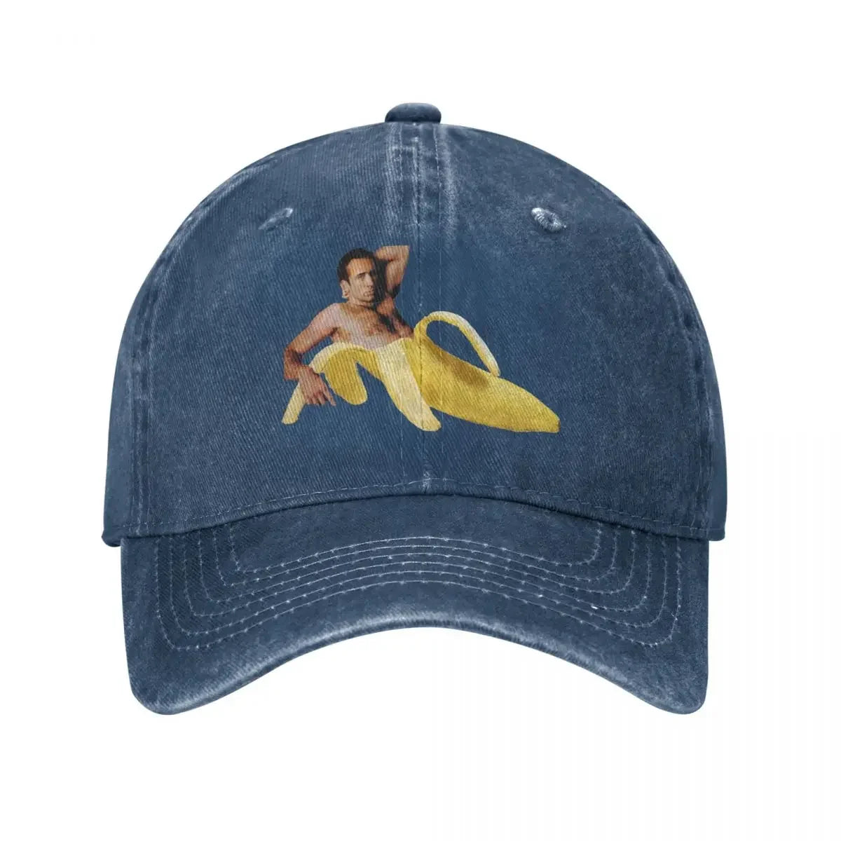 Spring Summer Men Women Nicolas Cage Banana Pattern Ponytail Baseball Cap