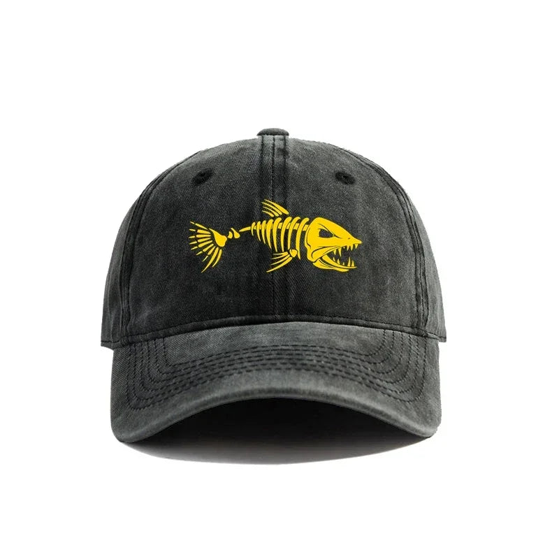 Fishing Skeleton Fish Bone Caps Fishbone Baseball Cap