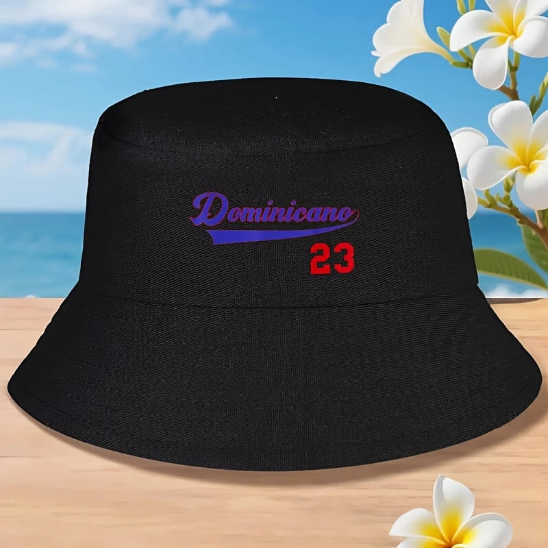 Retro Dominican Pride Design With Bold Dominicano Lettering & N Bucket Hat