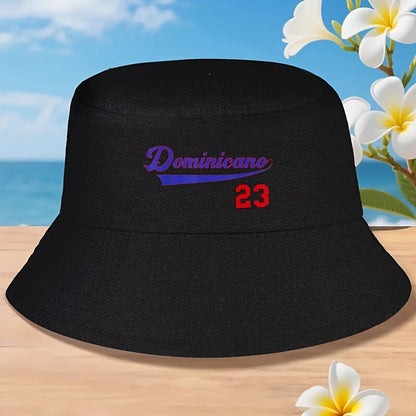 Retro Dominican Pride Design With Bold Dominicano Lettering & N Bucket Hat