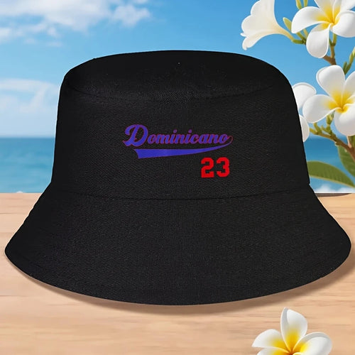 Retro Dominican Pride Design With Bold Dominicano Lettering & N Bucket Hat