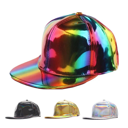 Fashion PU Rainbow Color Changing Hiphop Baseball Cap Snapback Hat