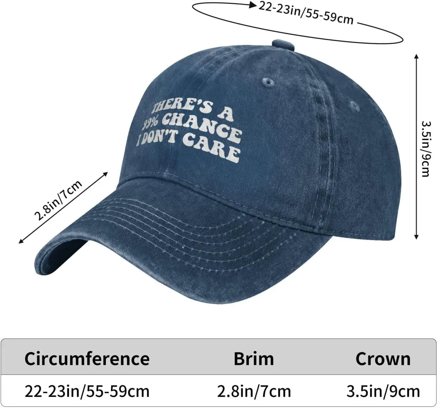 There's A 99% Chance I Don't Care Hat Baseball Cap For Women Men