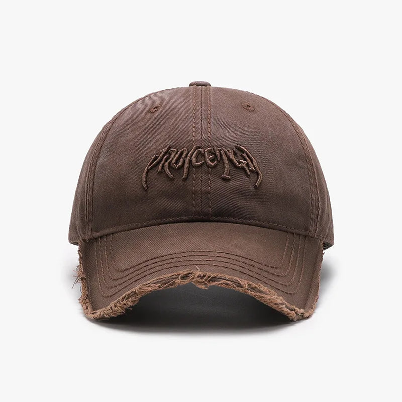 Letter Three-dimensional Embroidery Soft Top Rough Edge Men's BaseballCap
