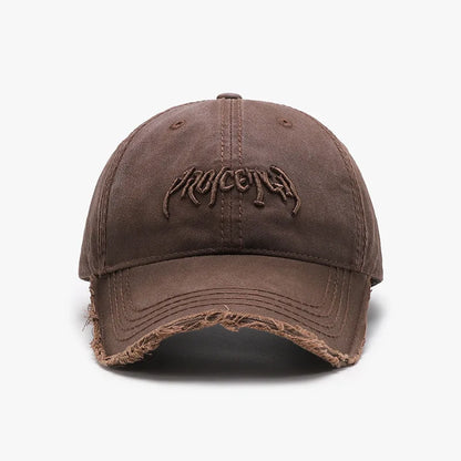 Letter Three-dimensional Embroidery Soft Top Rough Edge Men's BaseballCap