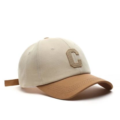 Unisex Cotton Baseball Cap For Women And Men Casual Fashion Letter C