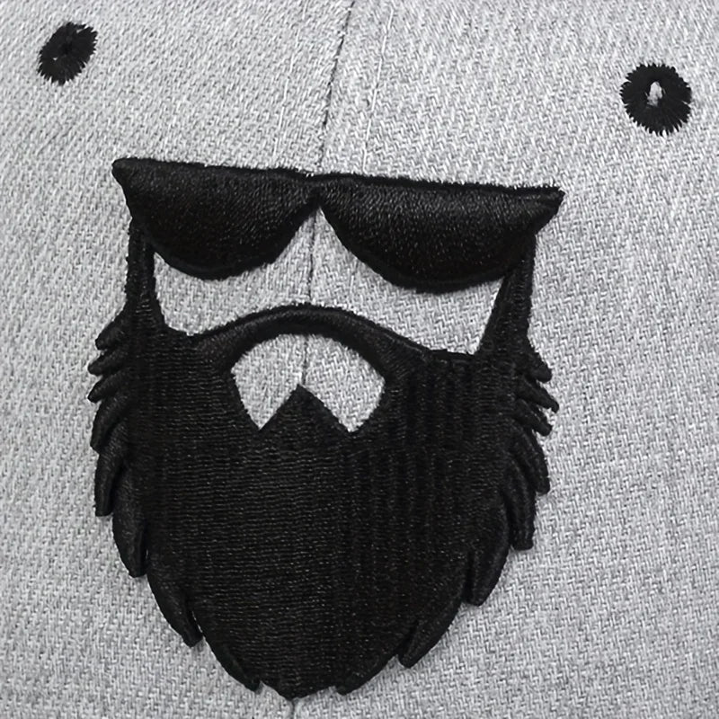 Unisex Uncle Beard Embroidery Hip-hop Net Hats