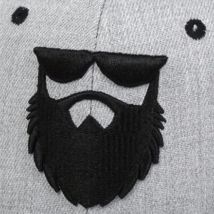 Unisex Uncle Beard Embroidery Hip-hop Net Hats