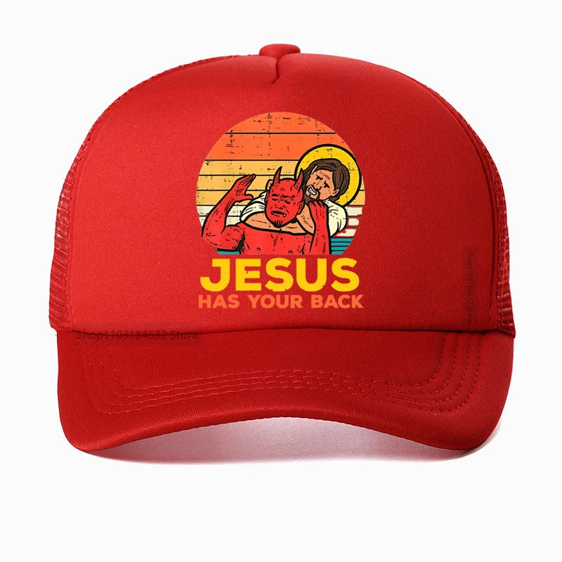 Jesus Has Your Back Jiu Jitsu Retro Christian Baseball Cap