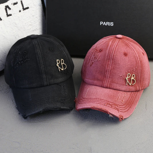 Baseball Cap Design American Youth Personalized Water Washed Punched Fashion