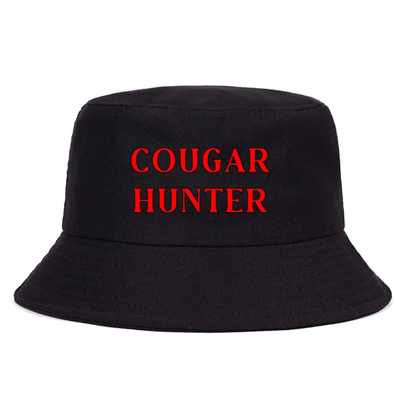 Cougar Hunter Bucket Hat Funny Retro Vibes Printed Sun Hat For Men Women