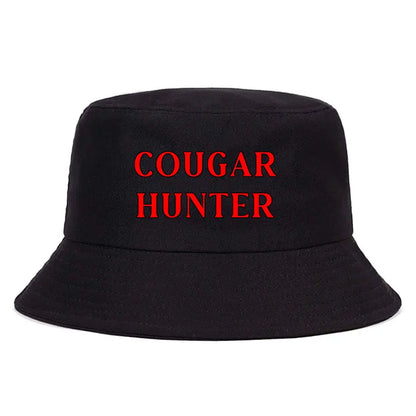 Cougar Hunter Bucket Hat Funny Retro Vibes Printed Sun Hat For Men Women