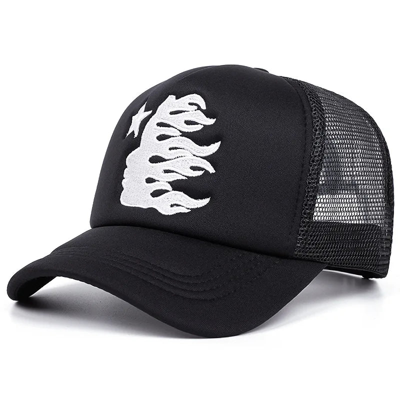 Summer Flame Star Embroidery Baseball Hat