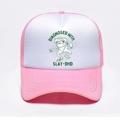 Diagnosed With Slay-dhd Baseball Cap Fashion Frog Graphic