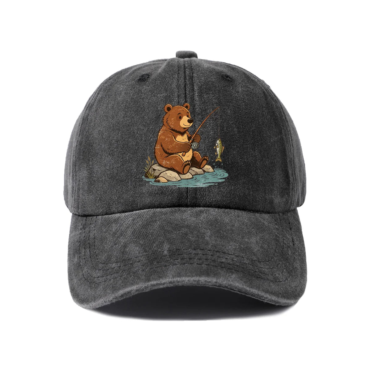 Woodland Bear Washed Baseball Cap