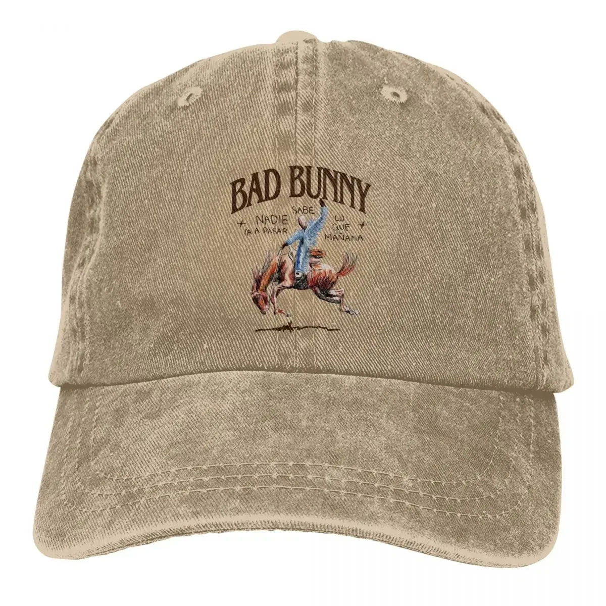 Vintage Bad Bunny Nadie Sabe Album Baseball Caps for Men Women Distressed Denim