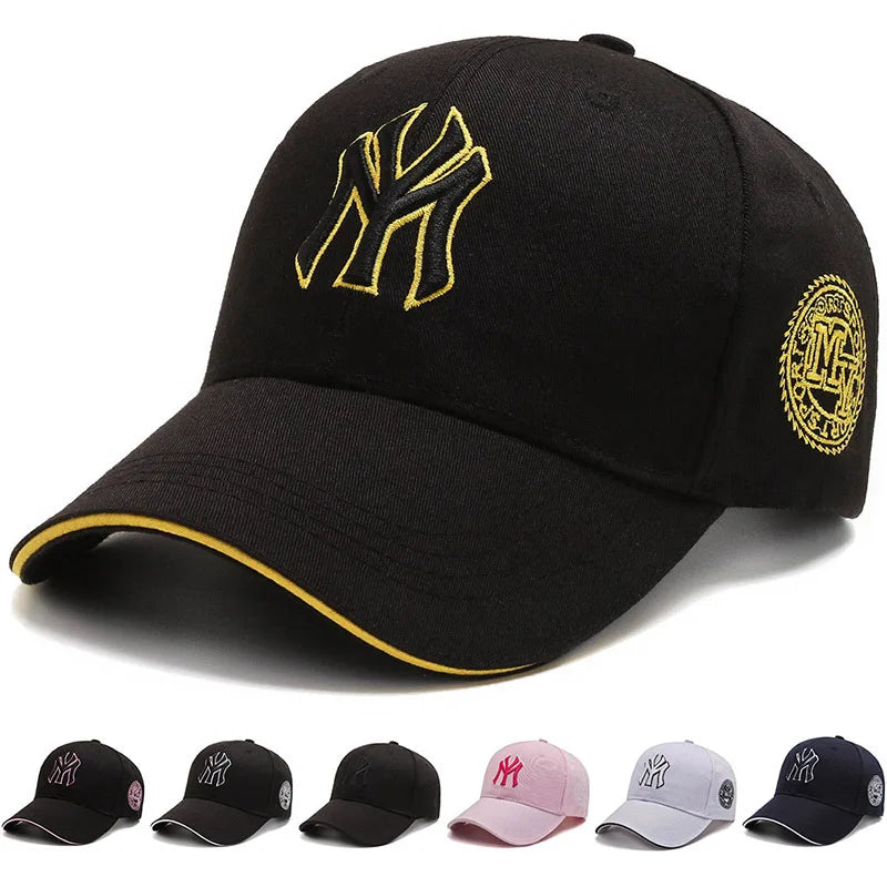 Four Seasons HatsMen Trendy Black Retro Brooklyn Letter Embroidery Baseball Hat