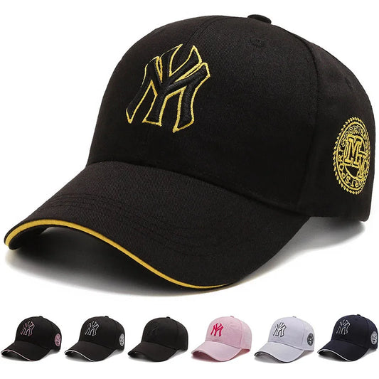 Four Seasons HatsMen Trendy Black Retro Brooklyn Letter Embroidery Baseball Hat