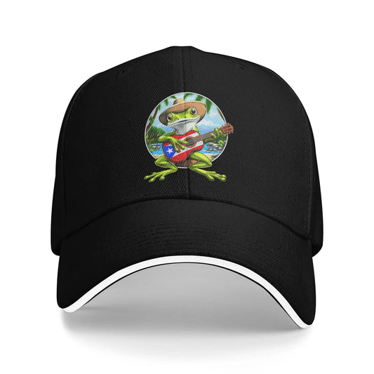 Coqui Frog Puerto Rico Flag Puerto Rican Casual Baseball Cap