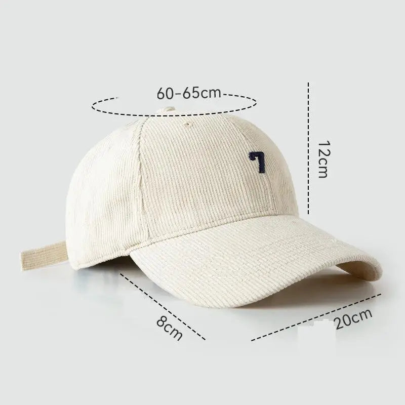 Winter 60-65 cm Large Size Corduroy Baseball Cap For Men Women