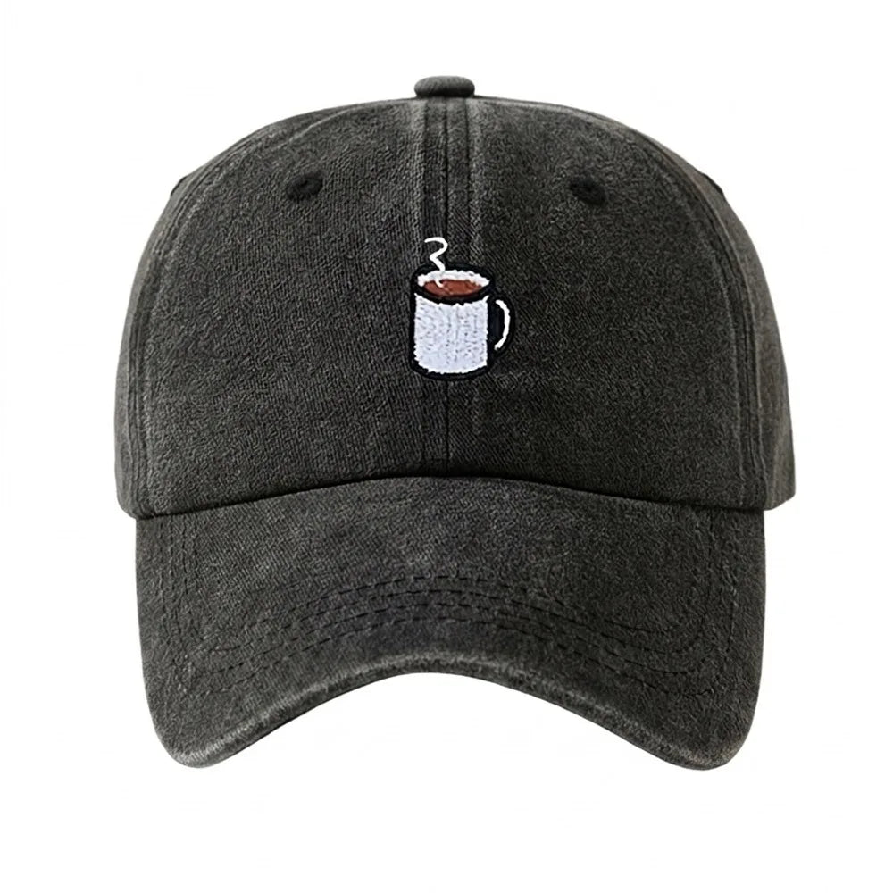 Embroidered Coffee Cup Baseball Cap