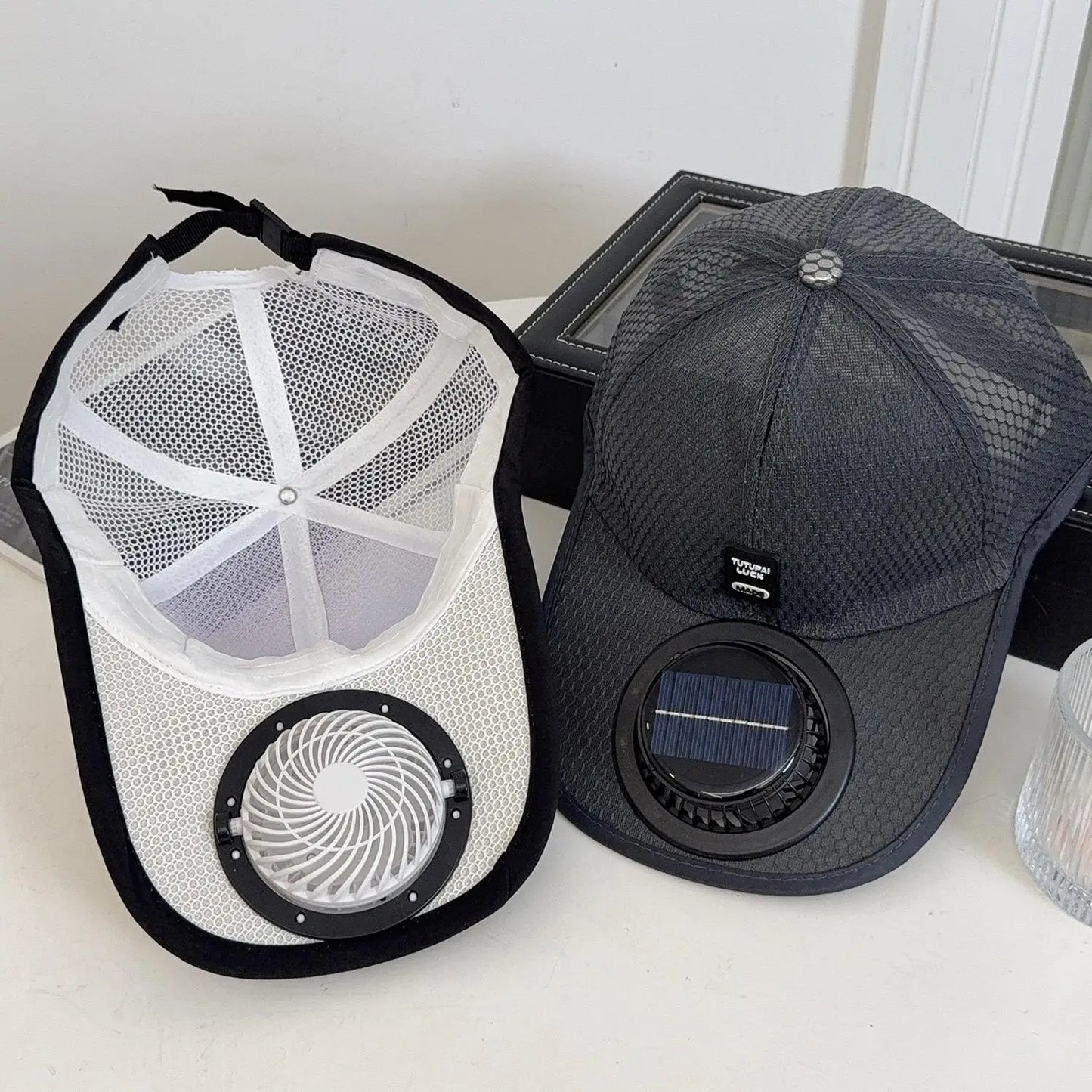 Summer Breathable Mesh Cap Solar Fan Cap Baseball Cap