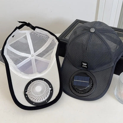 Summer Breathable Mesh Cap Solar Fan Cap Baseball Cap