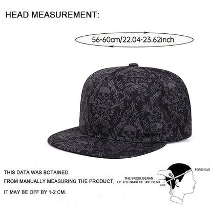 New Fashion Baseball Hat Full Skull Print Street Hip Hop Hat