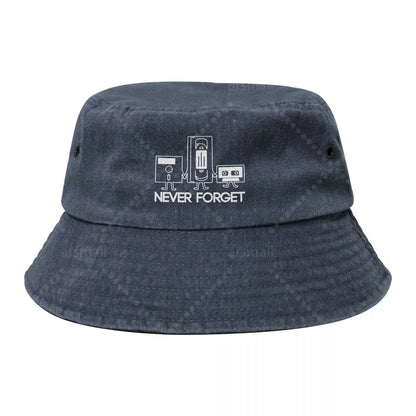 Never Forget Sarcastic Graphic Music Funny Printed Unisex Cotton Bucket Hats