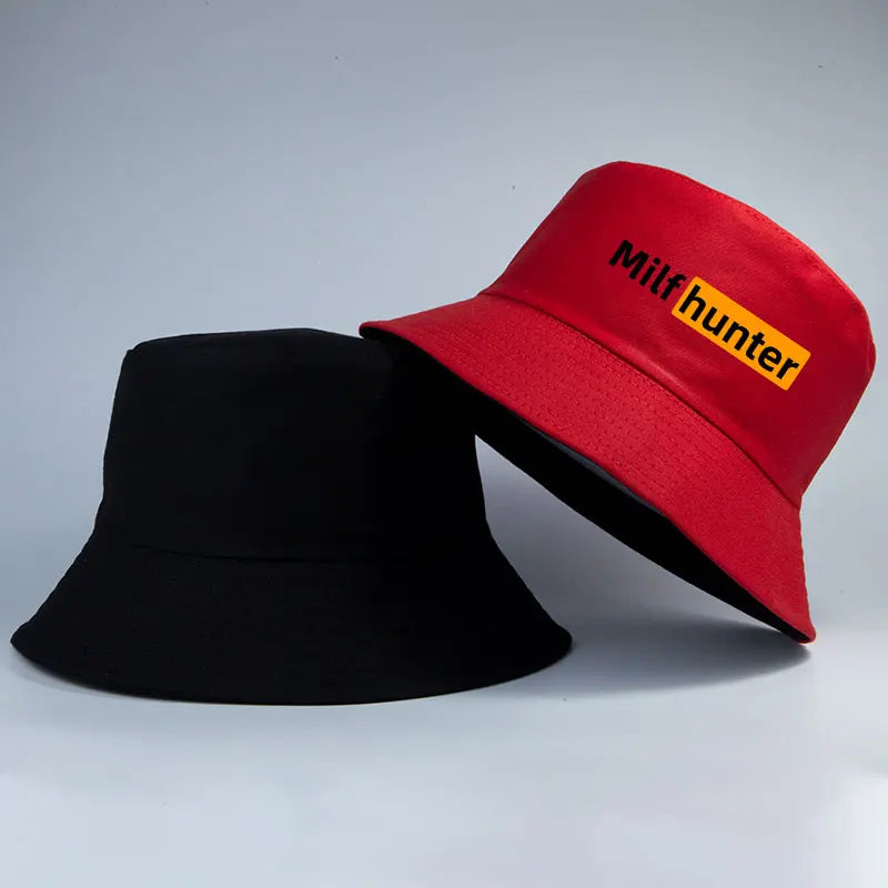 MILF Hunter Reversible Bucket Hat Adult Funny Streetwear Hip Hop Cap