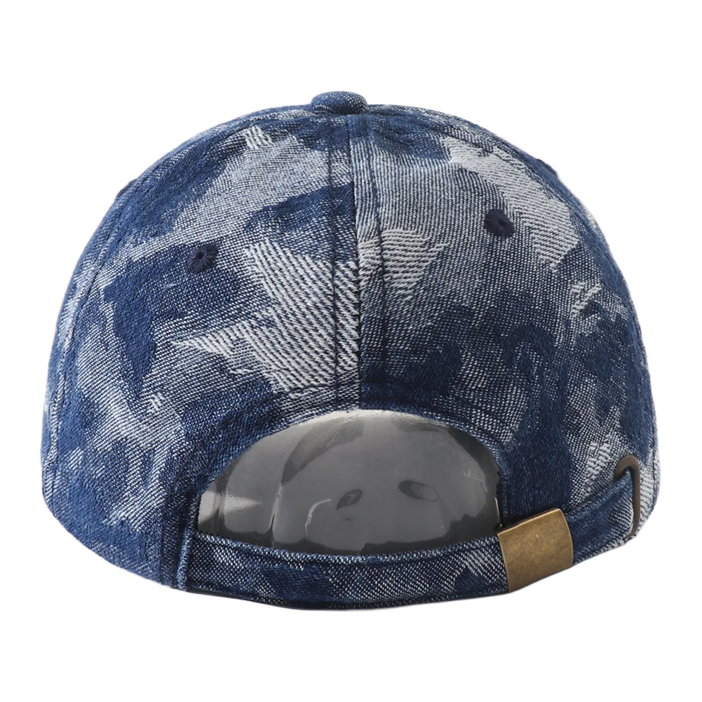 Vintage Distressed Denim Baseball Cap Hip Hop Streetwear Washed Ripped