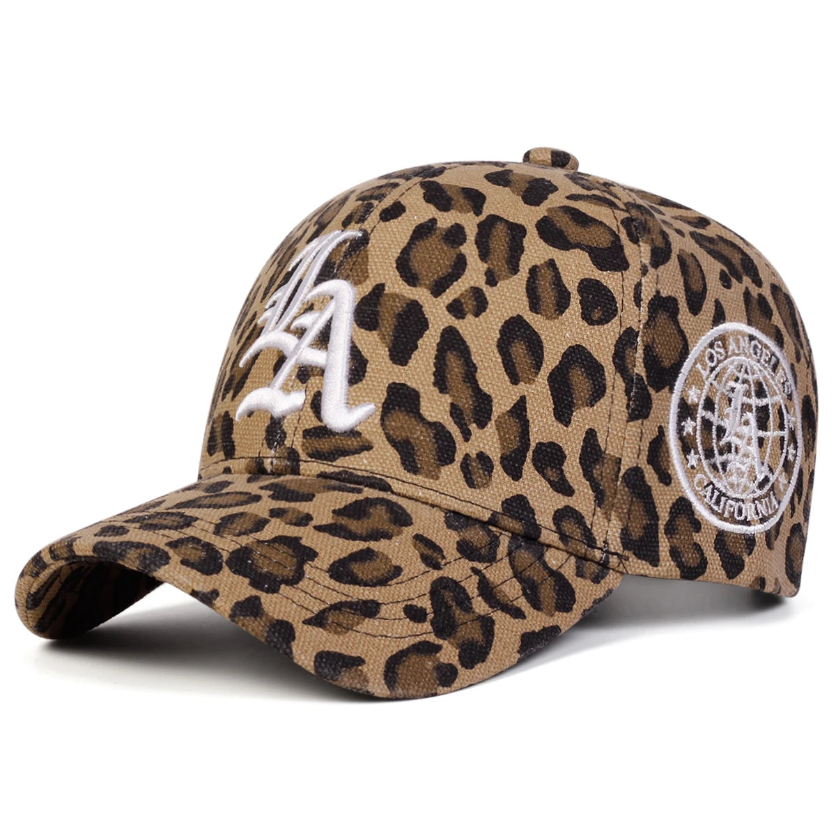 Unisex Gothic LA Embroidery Leopard Print Baseball Caps Spring Autumn