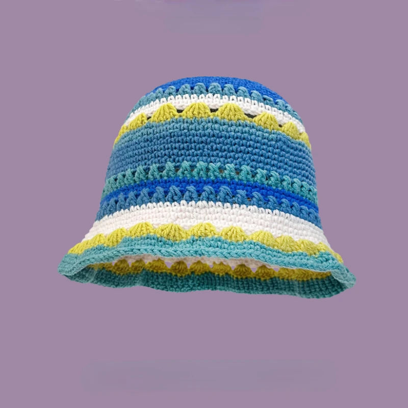 Autumn New Crochet Korean Handmade Bucket Hat Women
