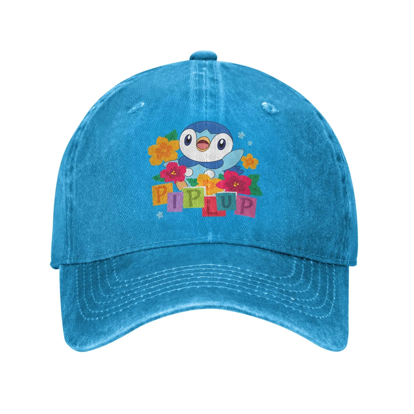 Pokemon Piplup Cutie Girls Tie Dye Crop Casual Baseball Cap