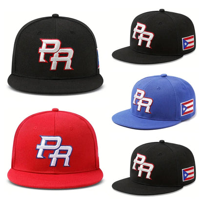 2025 Fashion and Creative New Flat Edge Hat PR Puerto Rico Side Flag Hip Hop Hat Snaoback Caps