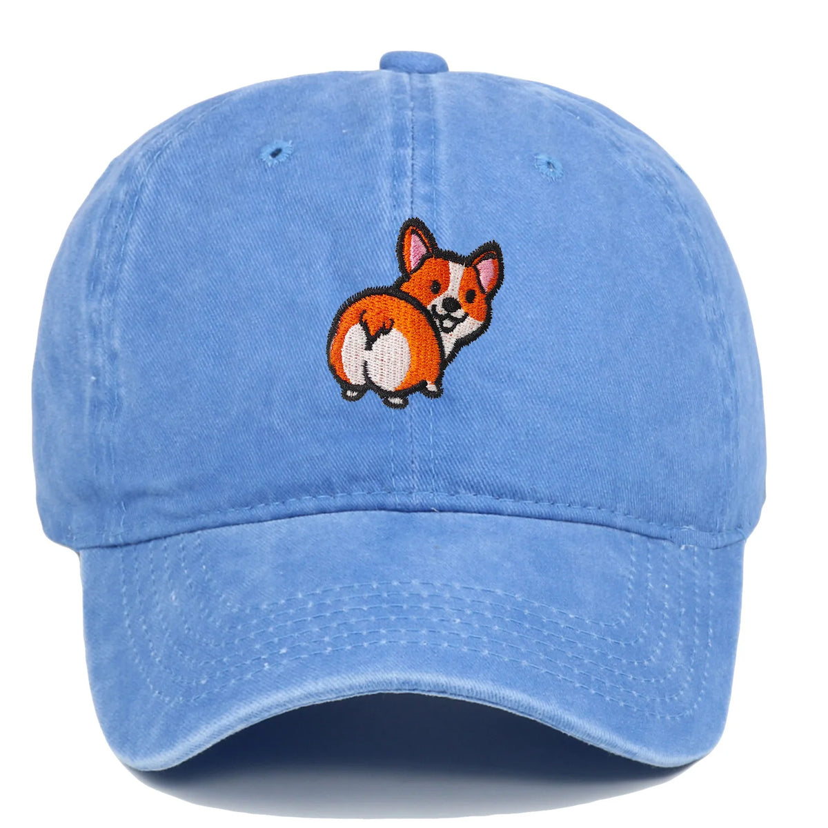 Fun Corgi Canine Embroidered Baseball Hats