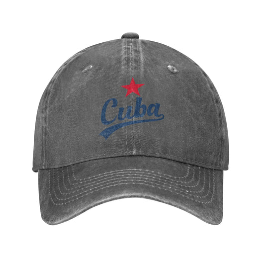 Summer Cuba Vintage Handwritten With Red Star Baseball Cap