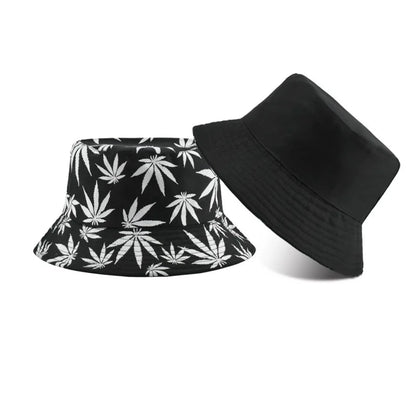 Retro Style Fashionable Printed Maple Leaf Fisherman Hat Bucket Hat