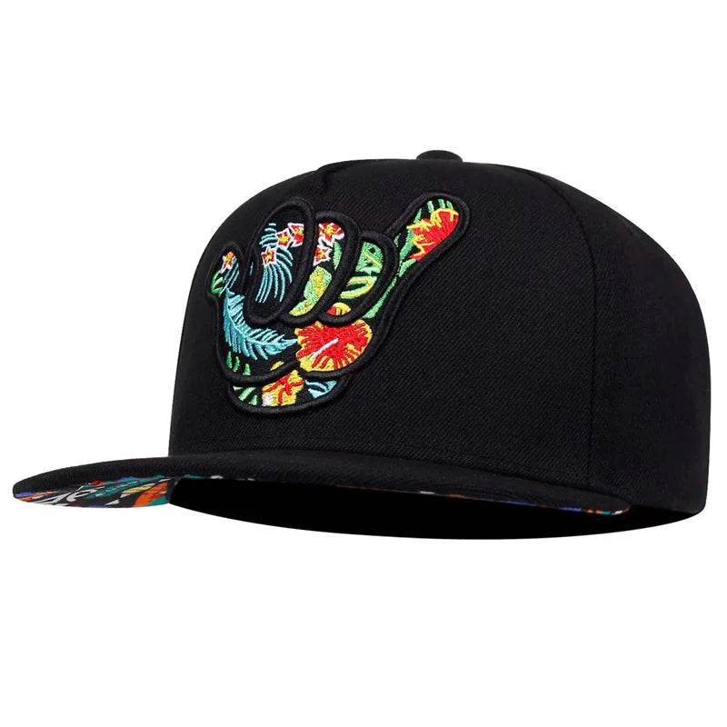 Personality Finger Embroidery Trucker Caps Cotton Snapback Caps Outdoor