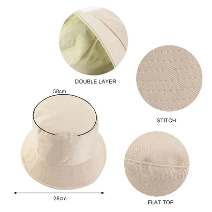 New Unisex Solid Foldable Bucket Hat Outdoor Sunscreen Hat Panama Bob Hip Hop Caps