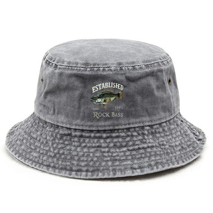 Vintage Cotton Washed Bucket Hat Vintage Fishing Hat for Bass Players