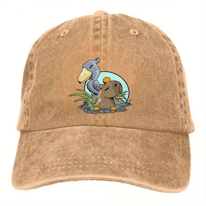 Shoebill Stork & Capybara Baseball Cap