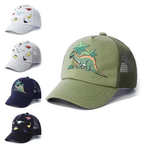 Adjustable Baseball Hat Dinosaur Printed Quick Drying Mesh Baseball Hat