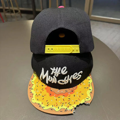 New Munchies Watermelon Donut Print Hat Embroidery Snapback Cap Men's Women's