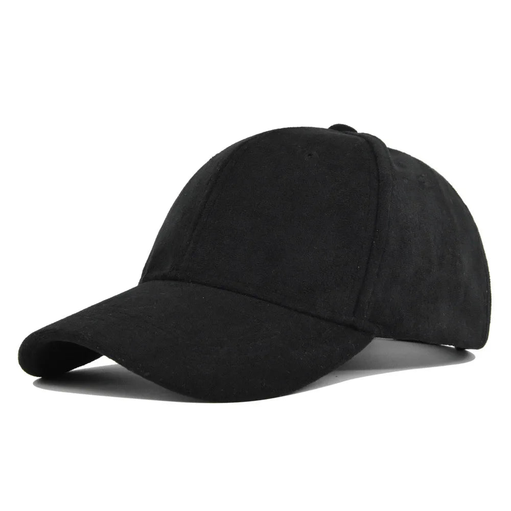 Fashion Suede Baseball Caps For Men Women Autumn Winter Solid Retro