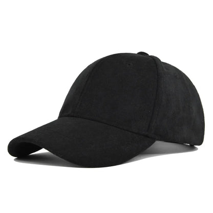 Fashion Suede Baseball Caps For Men Women Autumn Winter Solid Retro